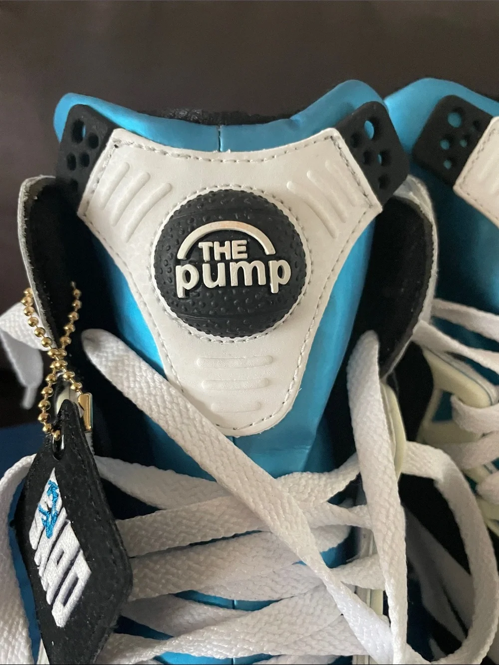 Reebok Men’s White Black Blue High-Top Sneakers